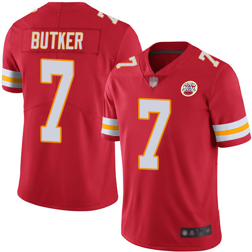 Men Kansas City Chiefs #7 Butker Harrison Red Team Color Vapor Untouchable Limited Player Football Nike NFL Jersey->kansas city chiefs->NFL Jersey